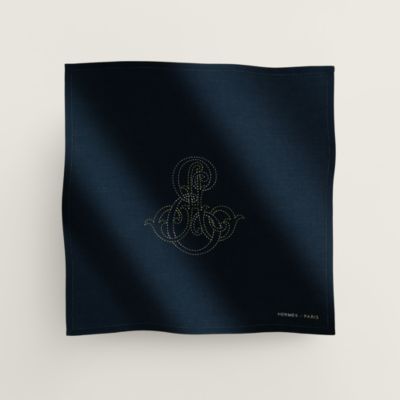 HERMES ハンカチ　紳士 楽天市場】【新品】 エルメス ハンカチ ジャカード H コットン ブルー